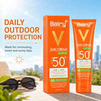 Crème solaire teintée vegan SPF 50+ pour le visage, protection UVA & UVB élevée, anti-brillance, pour peaux sensibles, 80 ml, pour femmes