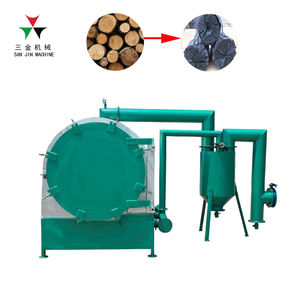 Horno de carbonización de cáscara de coco de troncos de madera tipo lote línea completa con motor 1000kg/24h capacidad 99% Tasa de carbonización para la venta - Product Image 1