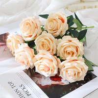 Roses Artificielles Rouge, Simulation de Roses Simples Blanches, Lots de Bouquets Roses, Décoration de Mariage Bleue, Haute Qualité en Vrac