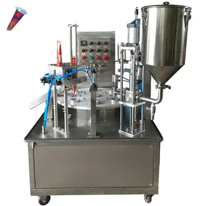 Роторная автоматическая машина для наполнения и запечатывания соков в калипополимерной трубке для смузи, мороженого, бумаги, пластиковых стаканчиков