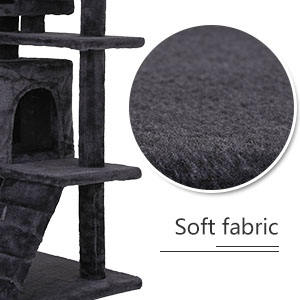 Árbol rascador para gatos con centro de actividades multinivel, tipo casa y condominio, para gatitos divertidos, para interiores - Product Image 4