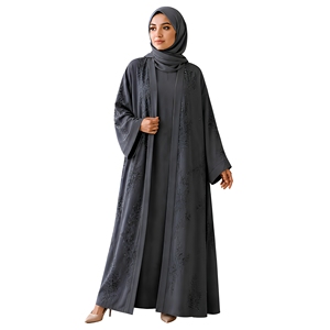 Luxury <b>White</b> Embroidered Abaya for Women Modest Islamic <b>Maxi</b> Dress Elegant Muslim Dubai Abaya with Hijab - Product Image 1