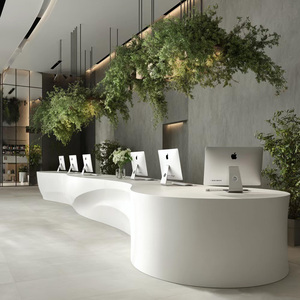 Mostrador de Recepción Contemporáneo con Superficie Orgánica y Contornos Suaves para Oficinas Corporativas, Hoteles e Interiores de Tiendas con Estilo - Product Image 4