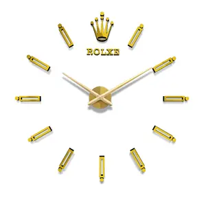 2022 hot sell in stock luxury clock wall large 3d wall clock big DIY home decorative acrylic horloge murale creative wall clock