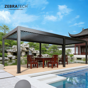 <span class=keywords><strong>Kit</strong></span> de pergola en aluminium avec toit rétractable électrique, imperméable, résistant au vent et à la neige, pour la protection solaire du patio, structure de jardin extérieure - Product Image 1