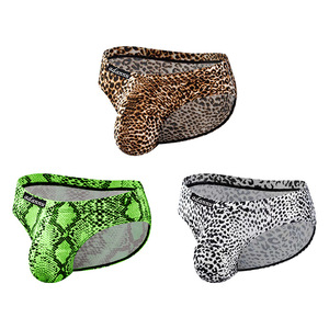 <span class=keywords><strong>Slip</strong></span> all'ingrosso da <span class=keywords><strong>uomo</strong></span> con stampa modello di pelle di serpente ad alta elasticità per personalizzazione biancheria intima di leopardo sport Sexy Bikini <span class=keywords><strong>slip</strong></span> - Product Image 6