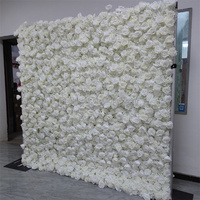 Mur de roses artificielles blanches haut de gamme sur mesure de 2,4 m pour décorations de mariage, événements de remise des diplômes et fête des Mères
