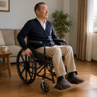 Fauteuil roulant pliant noir avec siège souple, fauteuil roulant manuel pour personnes âgées et handicapées, roue monobloc, pneu plein, pour usage domestique et hospitalier