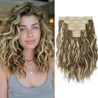 Extensions de cheveux à clipser Balayage Highlight Body Wave, 100% cheveux humains Remy, accessoires capillaires féminins