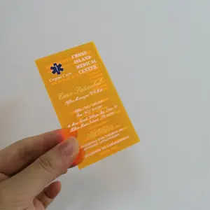 laser cut business card acrylic cards neon orange UV printed double sides