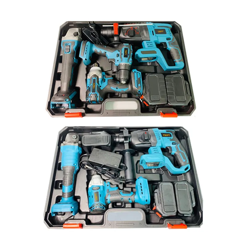 3-4 Pcs Cordless Brushless Electric Hammer Drill Angle Grinder Wrenches Combination Power Multi Tools Kits Sets Tool Set Box