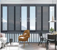 Fenêtres coulissantes modernes à persiennes horizontales en acier inoxydable et alliage d'aluminium avec isolation thermique pour maison