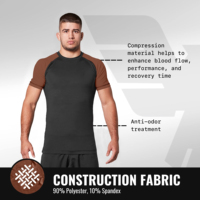 Vente en gros Odm Judo Judo Jiujitsu Mma Compression Shirt Bjj Personnalisé Mma Rash Guard Rashguard Manches Courtes