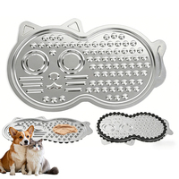 Tapis à lécher pour chiens et chats en acier inoxydable – Distributeur lent de nourriture pour animaux de compagnie pour la cage – Réduit l'ennui et l'anxiété – Tapis à lécher pour chats