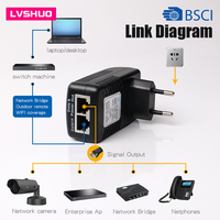 POE adaptador W 12W 15W inyector POE/adaptadores 24V 0.5A 48V 0.5A adaptador de POE