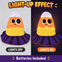 Chapeau en peluche personnalisé lumineux en forme de maïs sucré, costume de fête d'Halloween, chapeau fantaisie LED pour événements et cadeaux