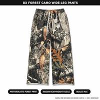 Pantalon de survêtement camouflage personnalisé 380g pour homme, en polyester et coton épais, coupe large et droite, style jogging