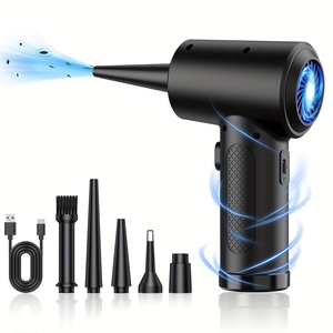 Soplador <span class=keywords><strong>de</strong></span> aire comprimido portátil para limpieza <span class=keywords><strong>de</strong></span> ordenadores, 51000 RPM, inalámbrico, con luz LED para teclado <span class=keywords><strong>de</strong></span> ordenadores y PC - Product Image 1