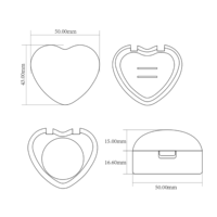 Emballage de pot de maquillage à double couche en forme de coeur pour fard à joues et lèvres pot de fard à joues personnalisé conteneur de parfum solide vide