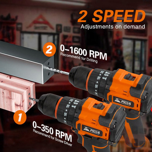 Taladro de Impacto Multifuncional de 21V con Batería de Litio, Taladro Eléctrico Manual de Doble Velocidad, Herramienta Eléctrica Combinada, Taladro con Motor sin Escobillas - Product Image 3