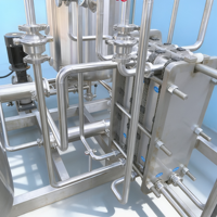 Stérilisateur UHT à plaques, équipement de stérilisation automatique à très haute température pour lait, jus et boissons, en acier inoxydable