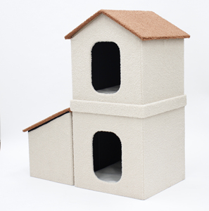 House Cat Custom Made New Design Indoor Pet House 2 Tier Cat Cardboard Play Tower House