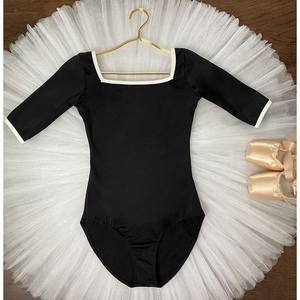 Vêtements d'entraînement de danse, combinaison de <span class=keywords><strong>ballerine</strong></span> pour adulte, justaucorps à manches courtes pour femme, justaucorps en nylon et élasthanne pour l'été, gymnastique - Product Image 4