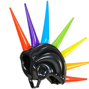 <span class=keywords><strong>Casque</strong></span> de motard gonflable pour Spike Pride Punk Mohawk Rainbow Hat Blow Up Gay Happy For Party Nouveauté Hat - Product Image 3