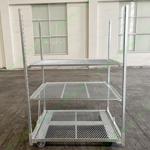 Haute qualité 44 ''x 46'' chariot de serre galvanisé galvanisé à chaud panier de transport de pépinière de plantes support de vente aux enchères de fleurs - Product Image 5