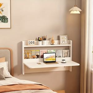 Bureau <span class=keywords><strong>mural</strong></span> portable suspendu, pliable, avec étagère intégrée, style tête de <span class=keywords><strong>lit</strong></span>, pour chambre à coucher - Product Image 2