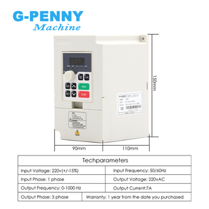 G-Penny ชุดมอเตอร์แกนหมุนระบายความร้อนด้วยอากาศ ER11 1.5KW สี่เหลี่ยมพร้อม1.5KW QL อินเวอร์เตอร์ VFD แบริ่ง220V/110V 24000rpm - Product Image 5