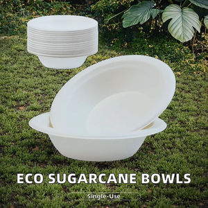 ชามสลัดจากชานอ้อยแบบใช้แล้วทิ้ง ย่อยสลายได้ ผลิตจากวัสดุธรรมชาติ พร้อมฝา PET สำหรับงานปาร์ตี้ - Product Image 2