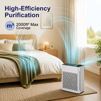 Purificateur d'air HEPA intelligent portable en plastique écologique et adapté aux animaux domestiques, avec stérilisation UV, alimenté électriquement, modèle de bureau pour usage domestique