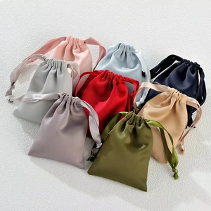 Pochettes personnalisées en Satin avec Logo, nouvelles pochettes de stockage pour bijoux, or, argent, noir, rose, violet, blanc, avec cordon de serrage - Product Image 1
