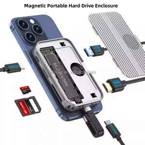Docking Station USB-C 7-in-1 dengan Casing Aluminium, Enclosure SSD M.2 NVMe/SATA, 4K untuk PD 100W, Hub USB 10Gbps, Metal - Product Image 1