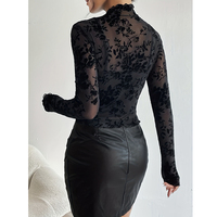 T-shirt élégant pour femme, col montant, sans bretelles, en maille, à une seule couche, décontracté, pour le travail, 2025
