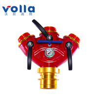 Diviseur d'eau pour tuyau d'incendie Volla à 3 voies, moyenne pression, avec manomètre, vanne en Y à clapet en aluminium 6061 haute pression 2,5 MPa