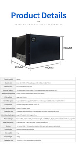 6U sâu đen 600cm 14inch màn hình Bàn phím tích hợp khung gầm điều khiển công nghiệp thiết bị máy tính máy chủ bao vây Giá Chứng Khoán - Product Image 2