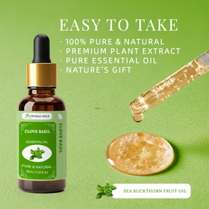 Huile Essentielle de Clou de Girofle et de Basilic 100% Pure et Naturelle en Gros pour Soins de la Peau, Massage Corporel et Fabrication de Bougies - Product Image 2