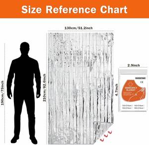 Couverture Thermique Compacte d'Urgence en Mylar Argenté pour Extérieur, Équipement de Survie pour Kits de Premiers Secours et Catastrophes Naturelles - Product Image 2