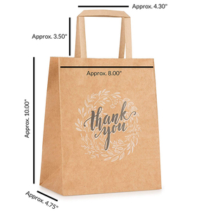 Gracias <span class=keywords><strong>te</strong></span> regalo a granel embalaje de bolsa de papel Kraft con asas - Product Image 3