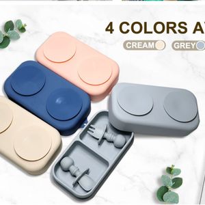 Boîte à lunch en silicone pour enfants 2 en 1 avec ventouse pour aliments pour bébés et utilisation en voyage - Product Image 1