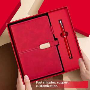 Carnet d'affaires promotionnel en cuir PU gravé avec stylo et gobelet, coffret cadeau classique pour l'accompagnement professionnel - Product Image 4