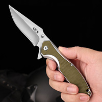 Couteau pliant d'extérieur G10 tricolore multifonctionnel, tranchant et portable, idéal pour la randonnée, le camping, la survie et le sauvetage
