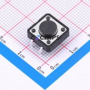 TS125CJ 250gf 009 Tactile Switch Through hole Component (THT)-4P,12x12mm Switch Single Pole Single Throw 2.5N Through Hole 12mm - Product Image 1