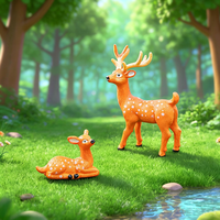 Adorable figurine de cerf en résine pour micro-aménagement, ornements de pot de plantes succulentes, décorations de poupées, artisanat en résine