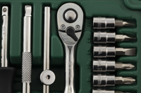 Jeu de clés à cliquet SATA 09002 de 52 pièces avec embouts hexagonaux, Torx, plats et cruciformes, boîtier en plastique pour mécanique automobile