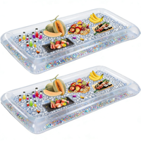 Bar à glace gonflable pour fête en piscine, buffet, refroidisseur de boissons, plateau à glace flottant, nourriture, boissons, bar de piscine gonflable flottant
