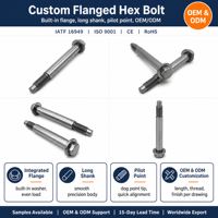 Boulon hexagonal à bride personnalisé avec pointe pilote intégrée et tige longue pour bloc moteur OEM ODM