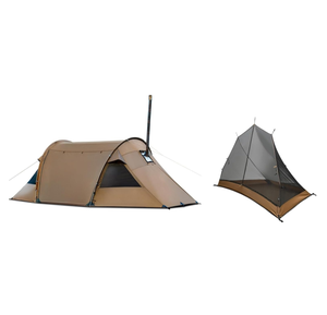 Tente tunnel 2-en-1 OEM avec cheminée intégrée - Tente de camping convertible 4 saisons avec filet intérieur pour l'hiver et l'été - Product Image 1